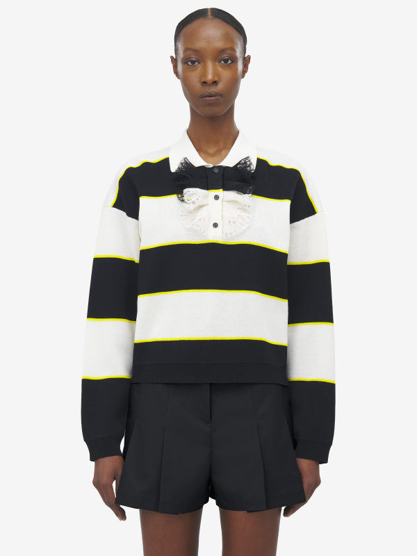 ALEXANDER MCQUEEN - Striped Polo Jumper - Item 839848Q1BEQ1378